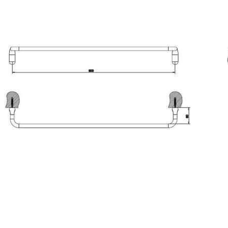 Gessi Goccia Полотенцедержатель 60см, цвет: хром 