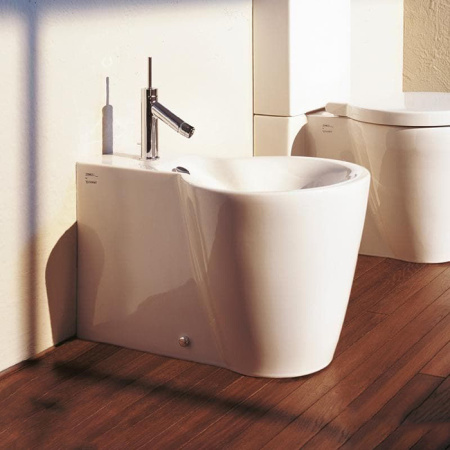 Duravit  Биде напольное приставное, 640х410 мм, с 1 отв под смеситель, цвет белый 