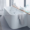 DURAVIT Happy D2 Ванна 1800х800 мм, пристенный вариант с двумя наклонами для спины, с интегр акрилов панелью  и ножками, цвет белый 