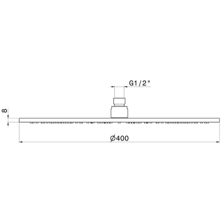 Newform Head Showers Верхний душ круглый из нержавеющей стали с дождевой струей  H= 8  мм  D=400 мм, цвет:  carbon satin 