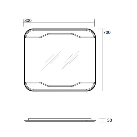 Kerasan Waldorf Зеркало без светильника  80х70см, с выключателем 