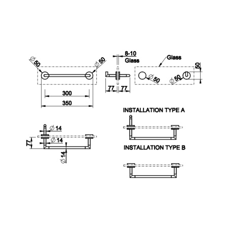 Gessi Anello Полотенцедержатель 30 см  для крепления на стело., цвет: хром 
