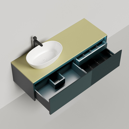 Salini ALDA Раковина накладная  580х350х150мм, без отв. под смес, без перелива, мат-л: S-Stone, матовый, белый. 