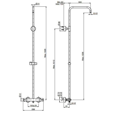 Fima Carlo Frattini Colonne doccia Смеситель для душа, термостатический, с душевой стойкой, цвет: хром 