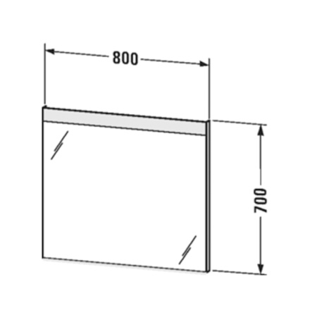 Duravit LM Зеркало с подсветкой 800х700х35 мм, версия «best, LED 1 полоса подсветки,сенс выкл 1 справа снизу, подогрев зеркала 