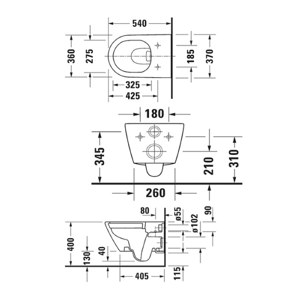 Duravit D-Neo Унитаз подвесной Duravit Rimless®безободкрвый, цвет: антрацит матовый (Спеццена) 