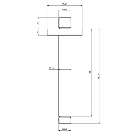 FIMA|Carlo Frattini Wellness Держатель верхнего душа 150 мм., потолочный монтаж, цвет белый матовый 