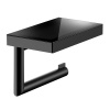 Keuco REVA Держатель т/б с полочкой, поворотный, открытый рулон до 120 мм, скрытый крепеж в к-те для привинч/ или приклеивания цвет: черный матовый