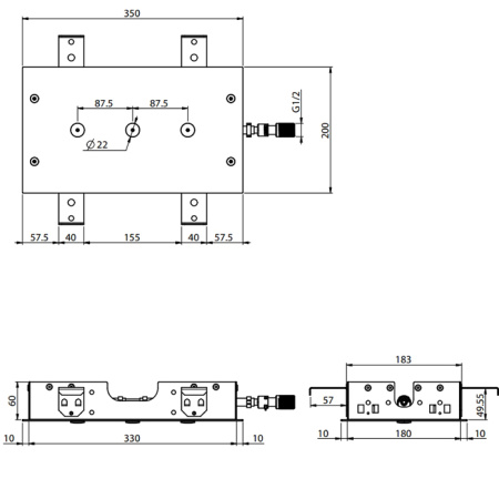 Fima Carlo Frattini Soffioni Верхний душ 35х20см., потолочный, цвет: чёрный матовый 