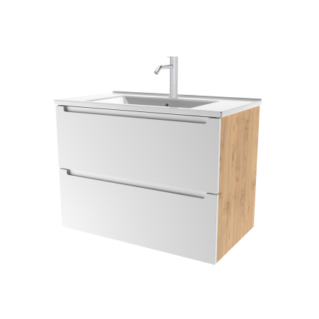 Тумба под раковину/столешницу/столешницу/столешницу Дион, Белый мат/Дуб 80 