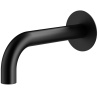 Plumberia Selection IXO Излив для раковины, настенный, длина 210 мм, d.24, подкл. 1/2' с латунной накладкой d.70, черный матовый