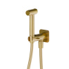 Newform X-Steel 316 Гигиенический душ: руч. лейка, уголок с держателем, с запорным вентилем, на холодную воду, цвет: PVD Br. Gold