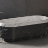DEA DESIGN Marble Ванна Parma из мрамора отдельностоящая 1680х770хh563 мм , цвет чаша с бортиком White Cararra/внешняя часть Black Marquina 