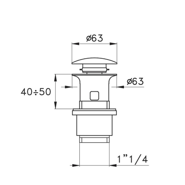 Stella Completamenti Донный клапан click-clack, цвет черный матовый 