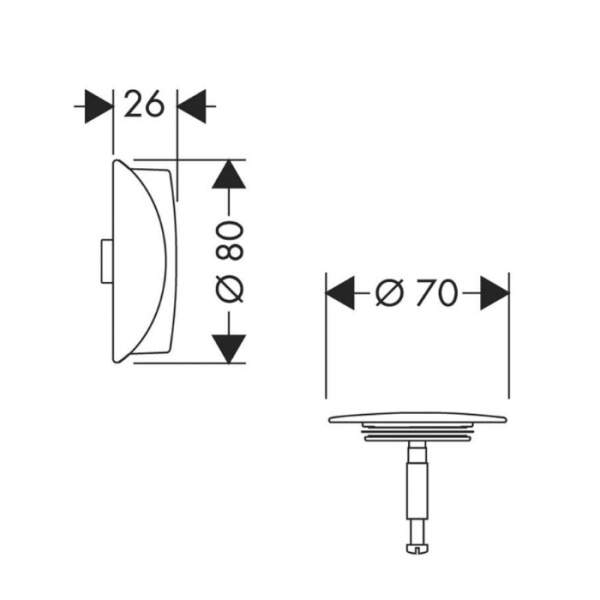 HG Flexaplus Внешняя часть набора для слива и перелива, цвет шлифованный черный хром 