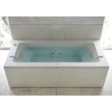 Jacuzzi Sharp Double  Ванна Rainbow&Clean System 190x90x57см, гидромассажная, свободностоящая,  без панелей,без смесителя, цвет: белый/хром 