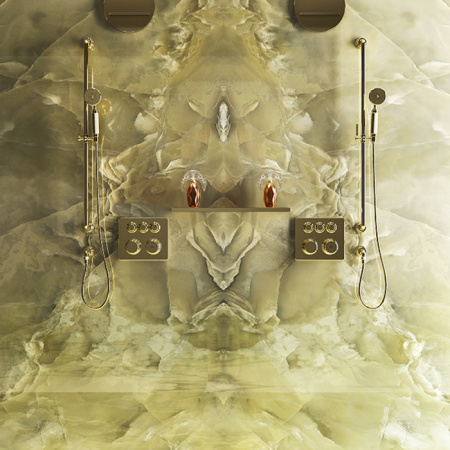 GESSI VENTI20 Штанга для душа 800 мм., с ручным душем, шлангом 1500 мм. и подводом воды, цвет Brass PVD 