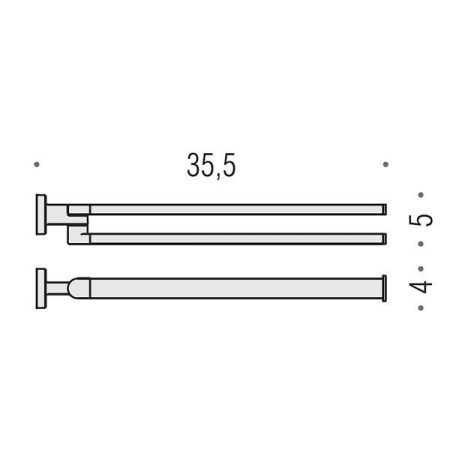 Colombo Nordic Полотенцедержатель двойной 35.5 см, цвет: хром 