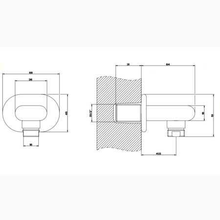Gessi Goccia Вывод воды на 1/2”, цвет: хром 