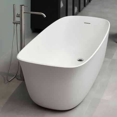 ANTONIO LUPI DAFNE Ванна отдельностоящая 1700х716х560 мм., с донным клапаном (белый матовый), сифоном и гибким шлангом, Cristalplant, цвет белый 