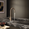 Newform Ycon Смеситель для кухни на 1 отв, с выдвижным изливом,  излив 266 мм, цвет: PVD Brushed c. Bronze