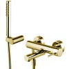 Fima Carlo Frattini Spillo Up Смеситель для ванны, настенный, с ручным душем, цвет: золото