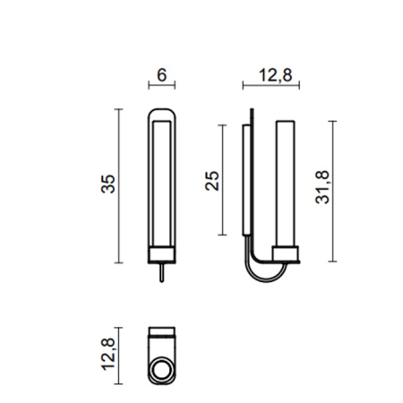 OASIS FLUTE DOWN Светильник настенный 130х145х422 мм., стекло Rhombus, фурнитура золото 