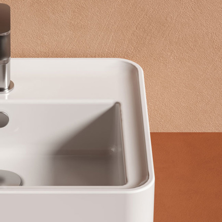 Artceram RODOLFO 100  Раковина накладная/подвесная  100х45 см, с 1 отв под смеситель, без слив перелива, цвет белый.+покр SANIGLAZE 