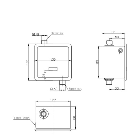 Artceram Смывная сенсорная клавиша для писсуара, цвет никель матовый/хром глянцевый 