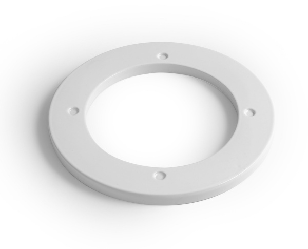 White Ceramic Adagio, накладная круглая раковина Ø40x24,5h см, с накладкой, донным клапаном и керамическим кольцом Ø42 см, цвет белый глянцевый 