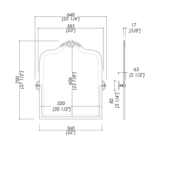 Devon Mayfair Зеркало поворотное с орнаментом, золото 