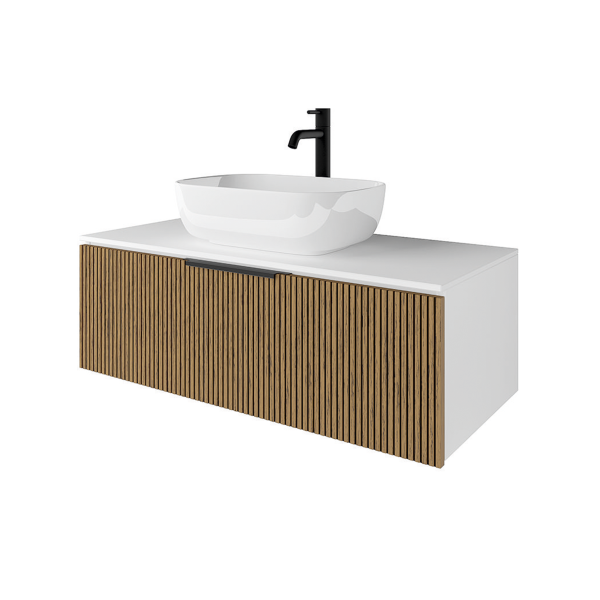 Столешница пластик Компакт-плита 13 мм белая,1 вырез, (с наметками под 1 вырез), 595х458 мм 