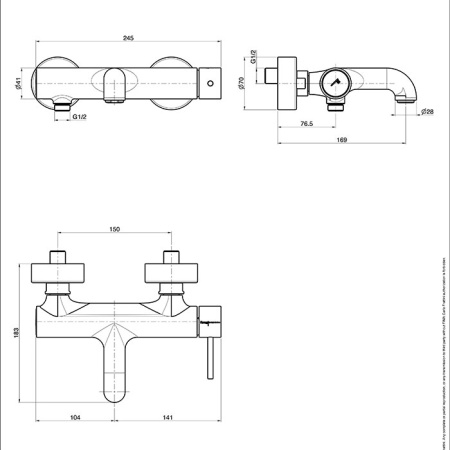 Fima Carlo Frattini Spillo Up Смеситель для ванны, настенный, цвет: чёрный матовый 