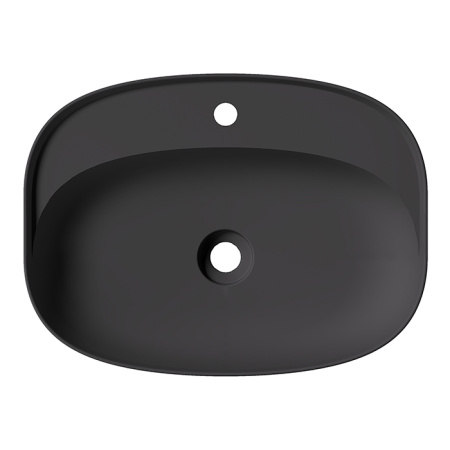 Alice Form Раковина Oval 60x45хВ12 Plan, накладная, с отверстием под смеситель, чёрный матовый 