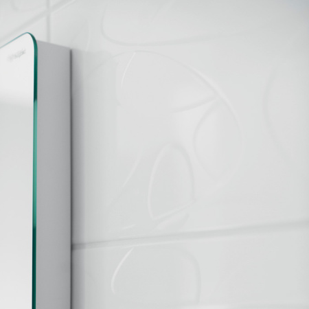 BURGBAD Sinea 1.0  Зеркало на основе с подсветкой 450х900 мм, 2 флуорисц трубки, 1 выкл справа, 20, цвет белый матовый 