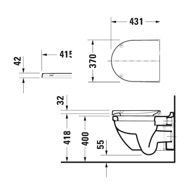 Duravit Starck 3 Сиденье для унитаза с микролифтом  (Soft Close), цвет: белый, петли нержавеющая сталь (Спец.цена из наличия) 