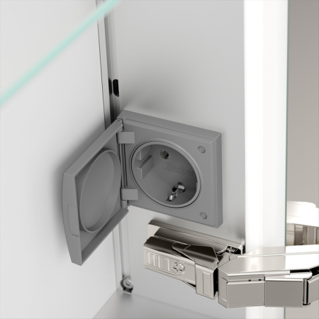 Keuco SOMARIS Зеркальный шкаф 800x710x128мм2-дверный двустор. зеркало, P 44 c плавным закр., корпус: алюминий серебристый цвет: 