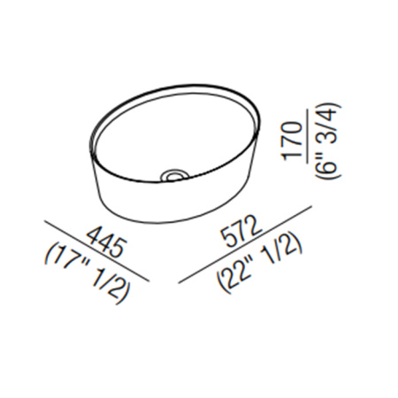 Agape 661 Раковина 572x445x170 мм., для установки на столешницу, без отверстия для смесителя, Ceramilux®, цвет белый матовый 