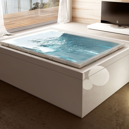 Treesse Fusion 230 Ванна 230x180xh67 см, с гидромассажем, cветодиодная  хромотерапия, стабилизатор температуры воды, скиммер, центр.уст-ка цвет: белый 