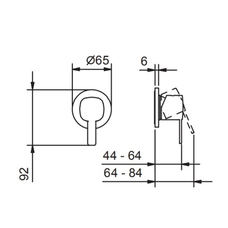 Fantini Lame Смеситель для душа, встраиваемый, на 1 источник, (наружняя часть), цвет: хром 