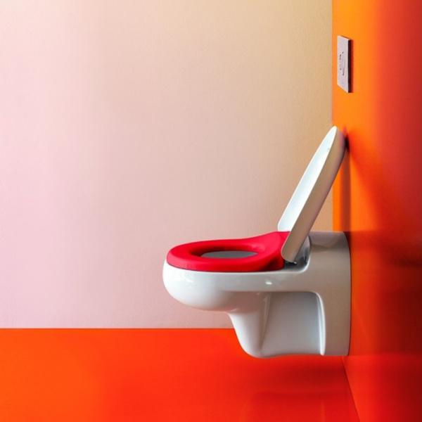 LAUFEN Florakids Сиденье для унитаза 8.2003.1, цвет белый/красный softclose 