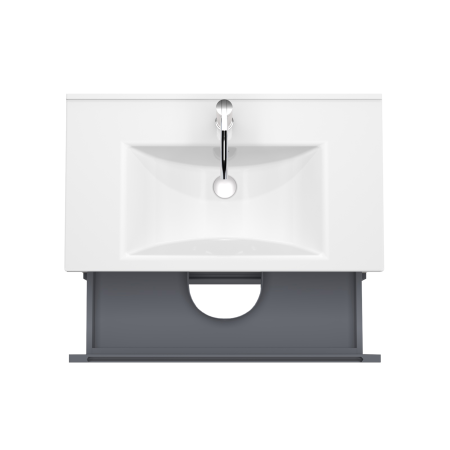 Тумба под раковину/столешницу/столешницу/столешницу/столешницу Дион, Графит мат/Дуб 60 