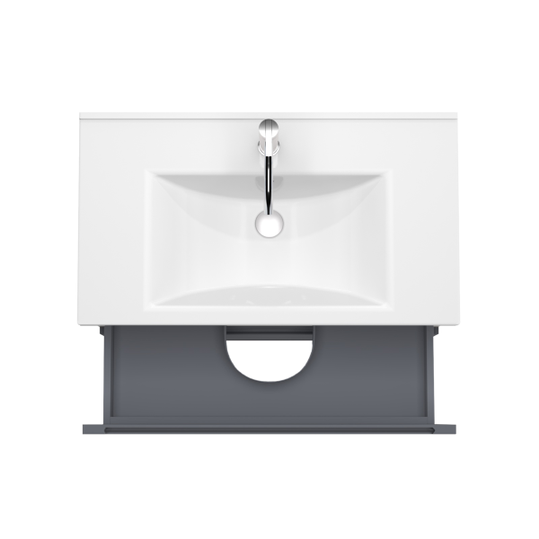 Тумба под раковину/столешницу/столешницу/столешницу/столешницу Дион, Графит мат/Дуб 60 