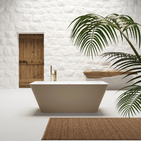 Gruppo Treesse Viva Ванна отдельностоящая овальная 165х70х60 см из искусственного камня, цвет белый матовый 