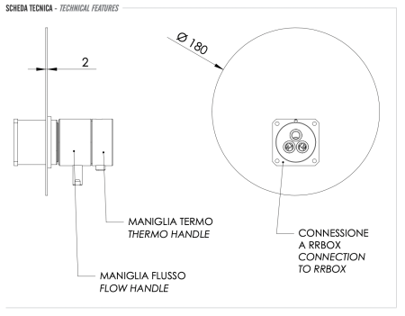 Смеситель термостатический для душа Remer Elegance NT30KBNO, черный матовый 