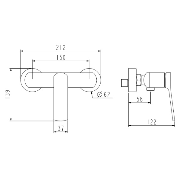 NEMO NM-1341-BG Смеситель для душа BRUSH GOLD (БРАШИРОВАННОЕ ЗОЛОТО) 