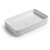 White Ceramic Blade, накладная прямоугольная раковина 65x40x11,5h см, цвет фанго матовый