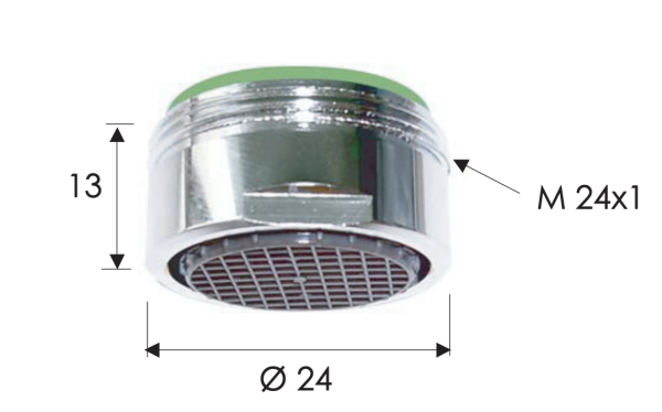 Аэратор смесителя для раковины с расходом воды 6 л/мин M24 Remer 83L6 