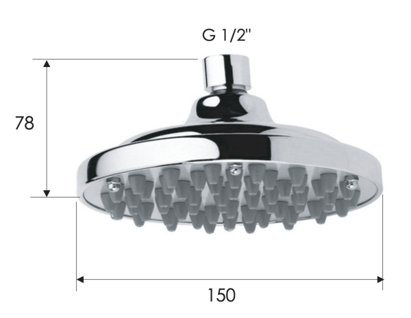 Верхний душ с шарнирным соединением 15 см Remer 35315X 