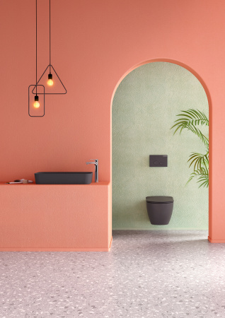 CREAVIT FREE Унитаз подвесной с биде АНТРАЦИТ FE320.60000 